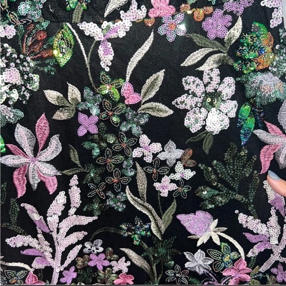 Mac Duggal NEW NWT Spaghetti Strap Bustier Floral Embroidered Appliqué Gown Sz 8 - Picture 4 of 15